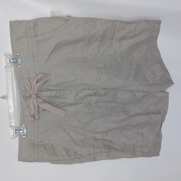 100% Linen 8.5” shorts Willi Smith gray 17” waist drawstring, Sz 6 - Picture 1 of 6